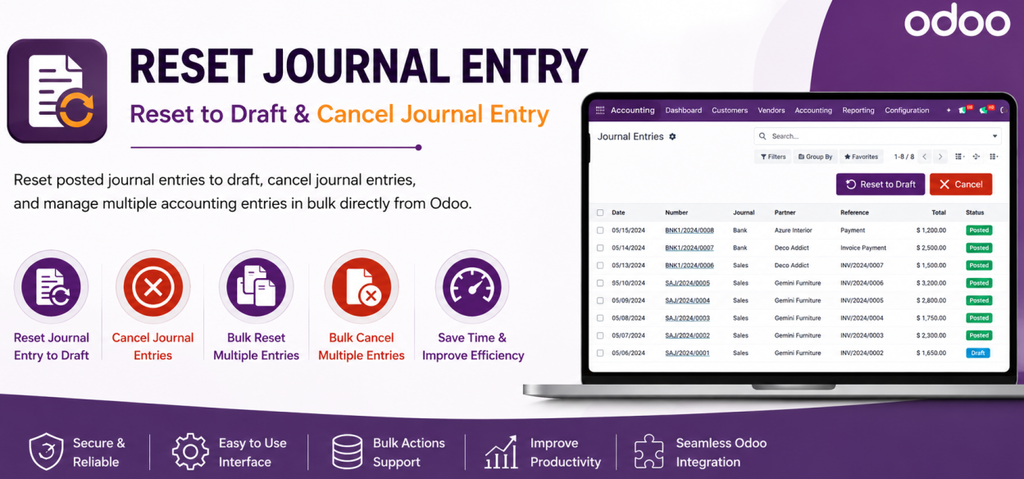 Reset Journal Entry | Set To Draft and Cancel Journal Entry