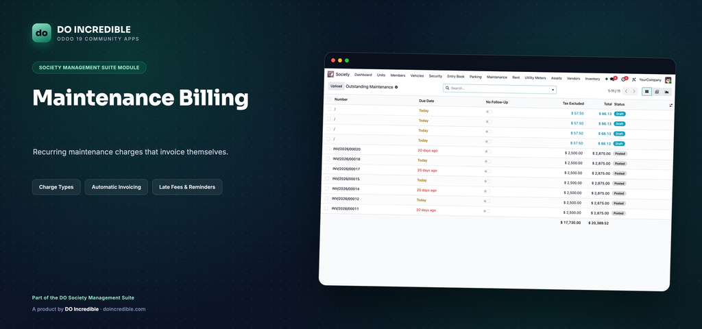 [do_society_maintenance-19.0] Society Management - Maintenance
